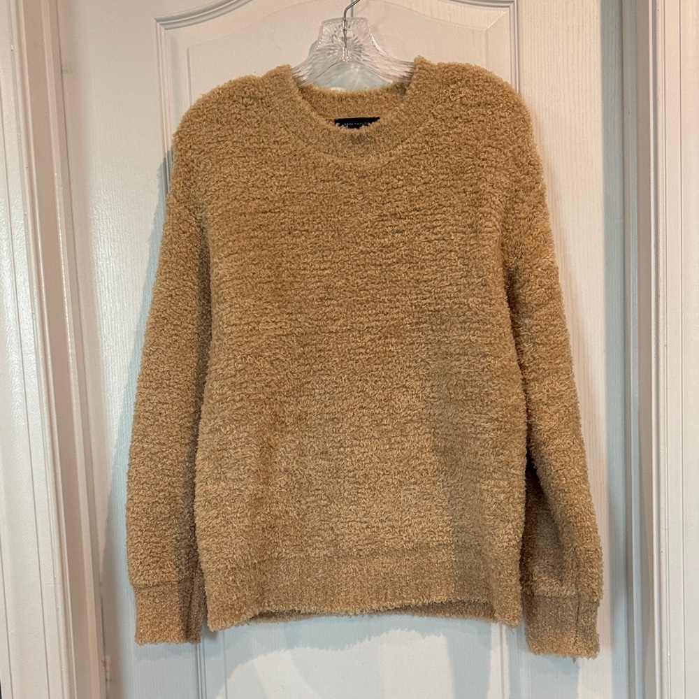 NWT Ann Taylor Beige/Camel Boucle Textured Sweater - size large
